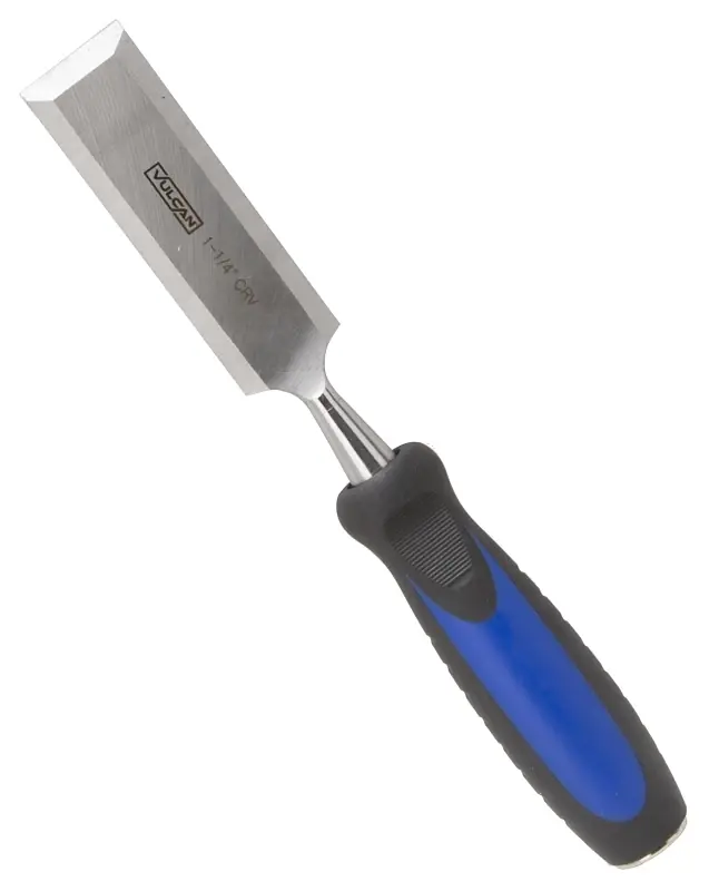 Wood Chisel, Chrome Vanadium Steel, 1-1/4 Inch Blade With Cushioned Handle