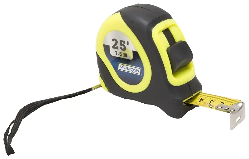 26-7.5x25-g Tape Measure, 25 Ft Steel Blade, 1 In Wide, Lime Abs Plastic Case