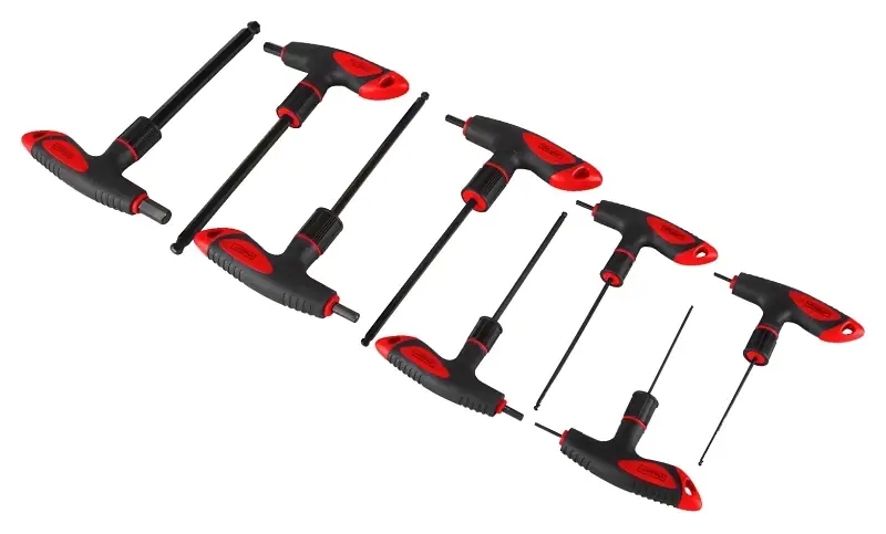 8 Piece Hex Key Set With T-handle, Chrome Vanadium Steel
