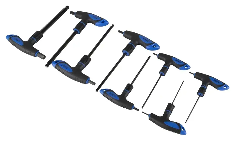 Jl-hkt-8m Hex T Key Set, Chrome Vanadium, 8 Pieces