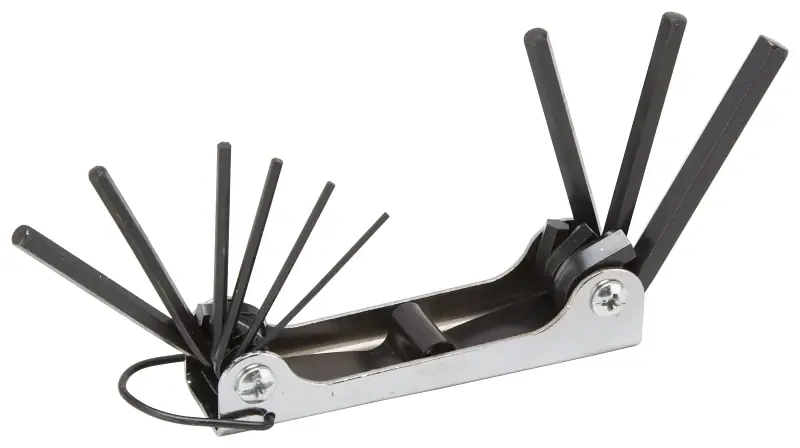 Vulcan Tw-001-45m Fold-up Hex Key Set, 9 Pieces, Black