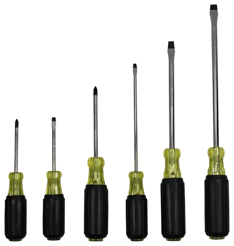 Vulcan Sd-set-pvc Screwdriver Set, Satin Chrome Plated, 6 Pieces
