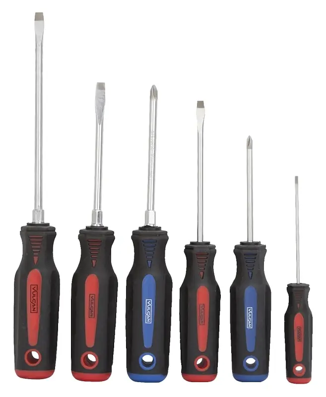 6-piece Screwdriver Set With Satin Chrome Plated Blades And Magnetic Tips