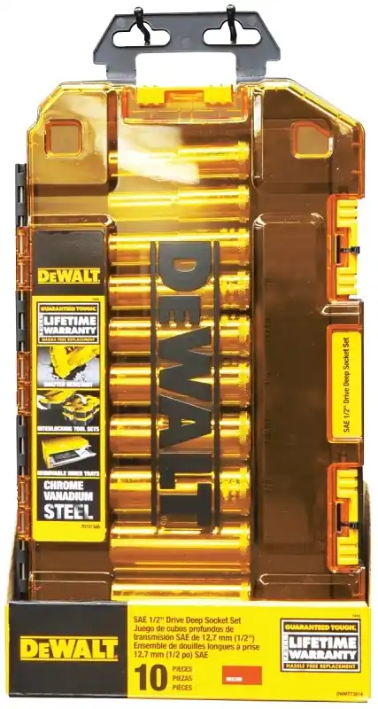 Sae Deep Socket Set, 1/2 In. Drive