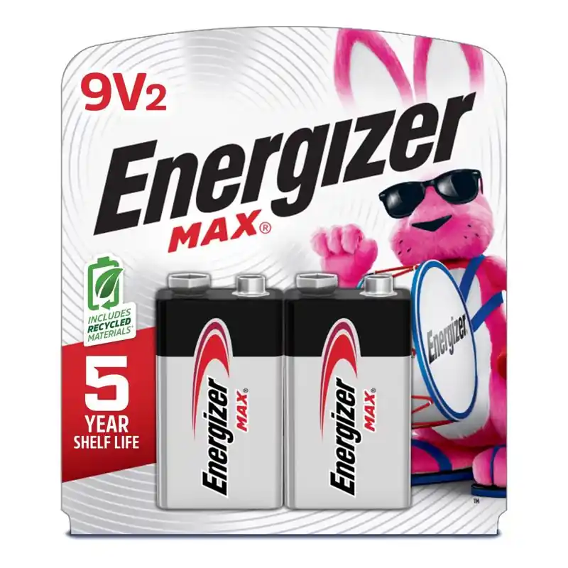 Energizer Max 9-volt Alkaline Batteries 2 Pk Carded