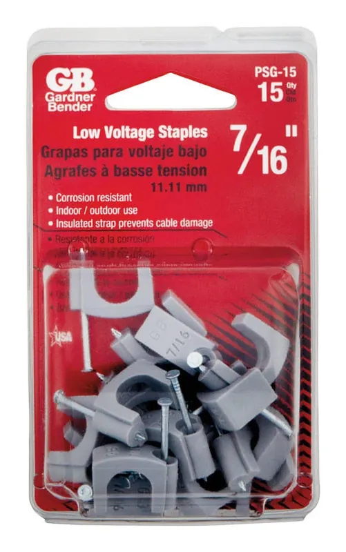 Gardner Bender 7/16 In. W Plastic Insulated Coaxial Staple 15 Pk