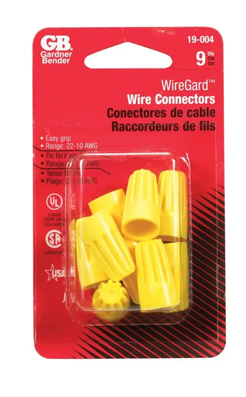 Gardner Bender Winggard 18-10 Ga. Copper Wire Wire Connector Yellow 9 Pk