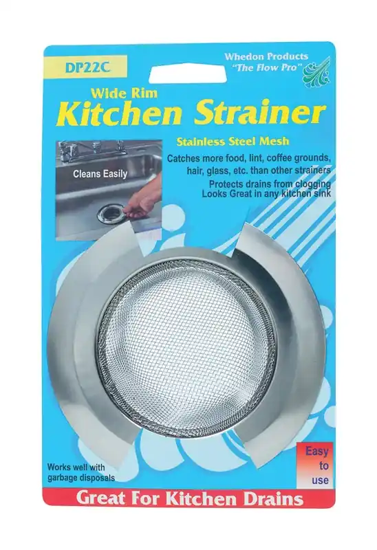 Mesh Kitchen Strainer, Wide Rim, Stainless Steel