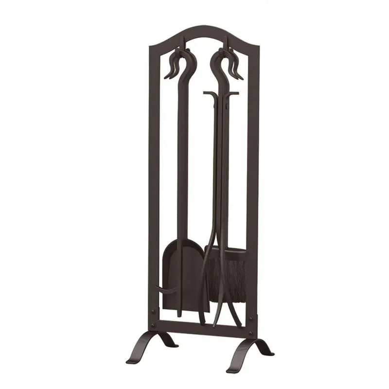 5-piece Wrought Iron Fireplace Toolset In Black - Model 15016