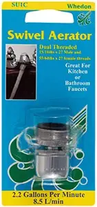 Swivel Saver Faucet Aerator, Lead-free Brass, Dual Threads