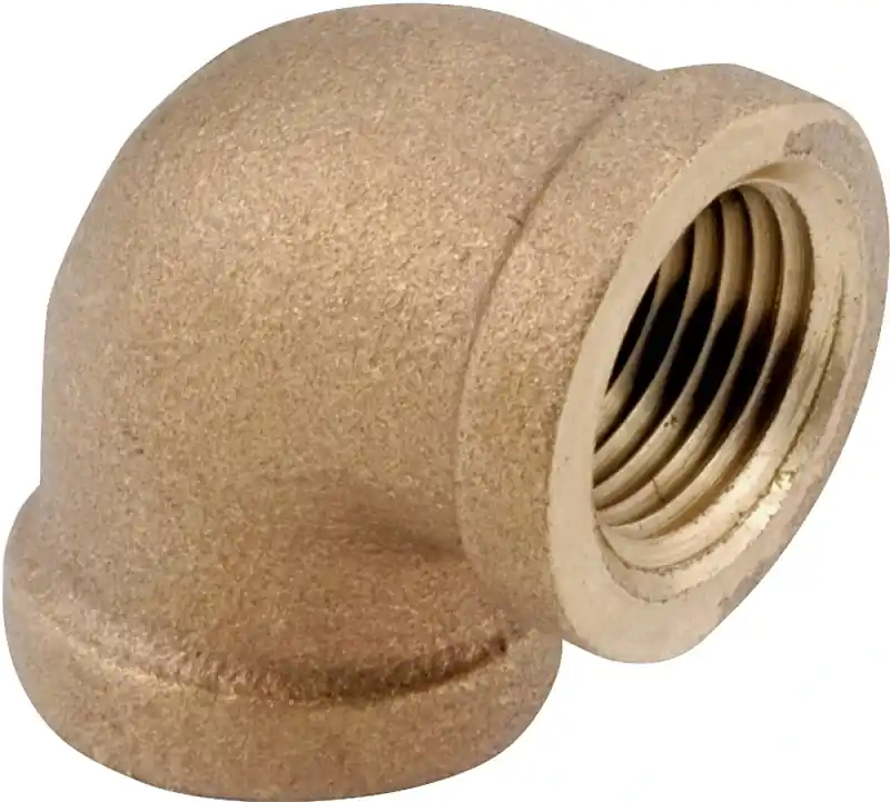 Pipe Fitting, 90-degree Cast Elbow, Lead Free Rough Brass, 1/8 In.
