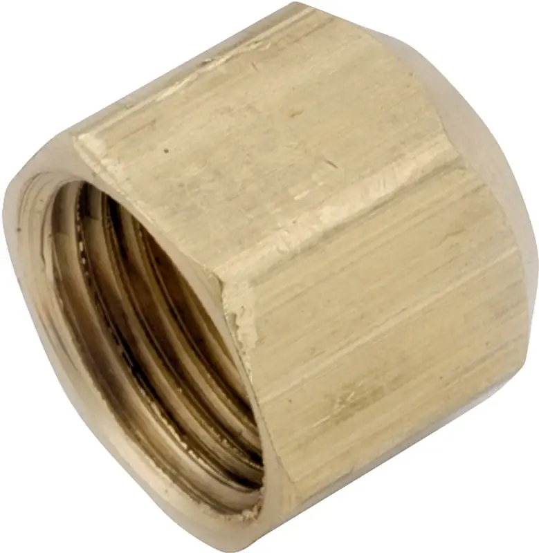 Pipe Fitting, Flare Cap, Lead Free Brass, 1/2 In.