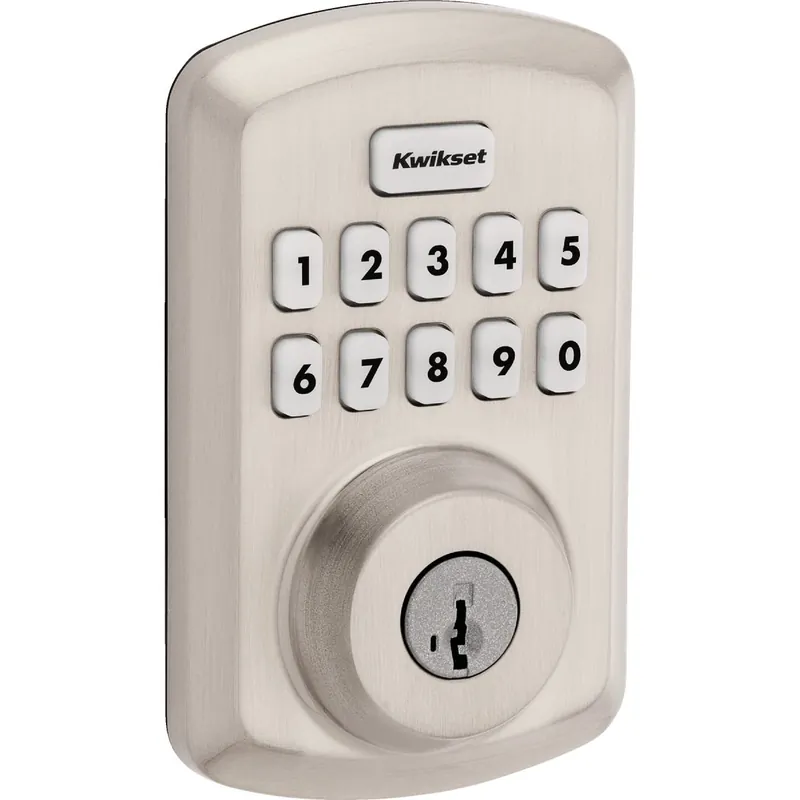 Power Keyless Entry Deadbolt, Satin Nickel
