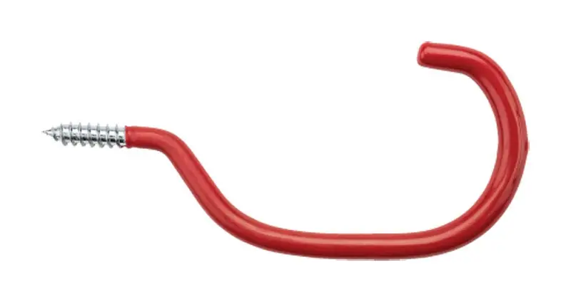 5.88 In. L Vinyl Coated Red Steel Bicycle Hook 40 Lb. Cap. 1 Pk