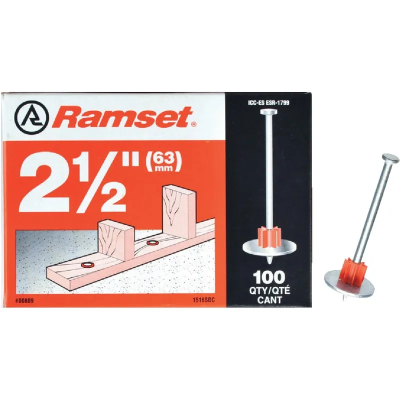 0.300 In. D X 2.5 In. L Steel Round Head Drive Pin With Washer 100 Pk