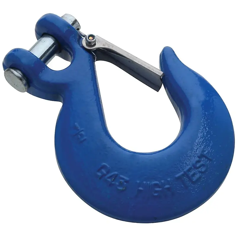 Clevis Slip Hook With Latch, Blue, 1/2 In.