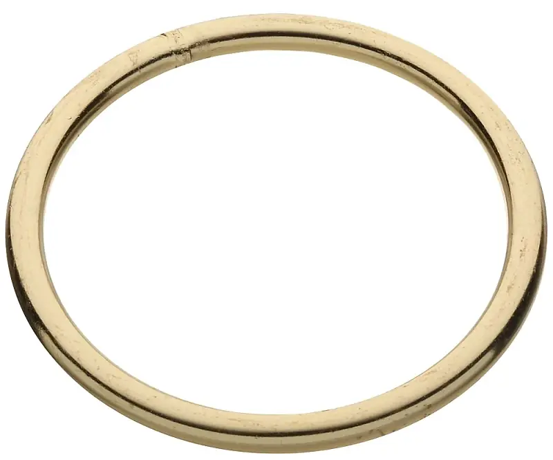 Steel Connecting Ring, Brass Plated, 3-in. X 1