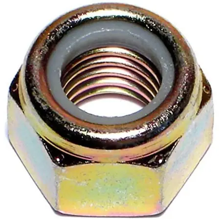 9/16-12 Yellow Zinc Grade 8 Coarse Lock Nuts - 10 Pieces