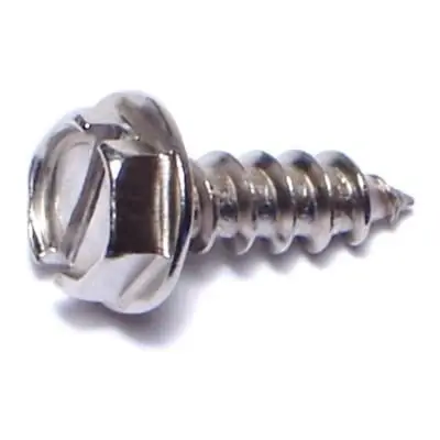 10 X 5/8 18-8 Stainless Slotted Hex Sheet Metal Screws Smshss-247 (100 Pcs)