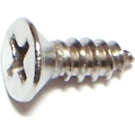 8 X 1/2 Inch Stainless Steel Phillips Flat Head Sheet Metal Screws - 100 Count
