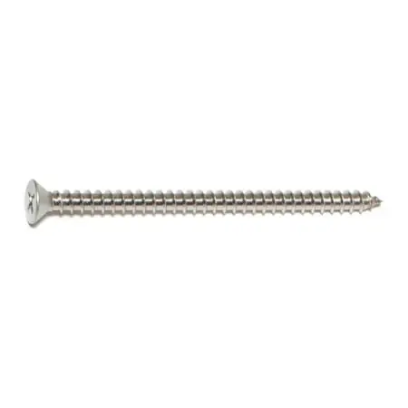 10 X 3" Phillips Flat Head Stainless Steel Sheet Metal Screws 18-8 - 50 Count