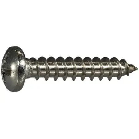6 X 3/4 Inch Stainless Steel Phillips Pan Sheet Metal Screws - 100 Count