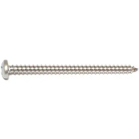 12 X 3" Stainless Steel Phillips Pan Sheet Metal Screws - 18-8 Grade