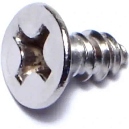 12 X 1/2 Stainless Steel Phillips Flat Sheet Metal Screws - 100 Count