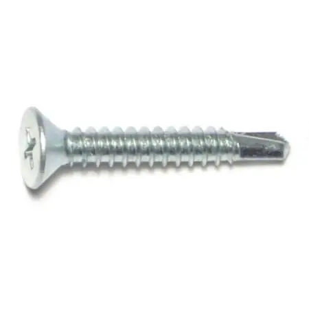 10-24 X 1-1/4 Zinc Plated Steel Phillips Wafer Self-drilling Screws - 100 Count