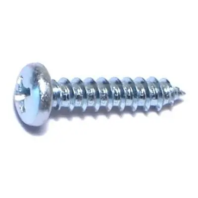 7 X 3/4 Zinc Phillips Pan Head Sheet Metal Screws Smsps-214 (100 Pcs)