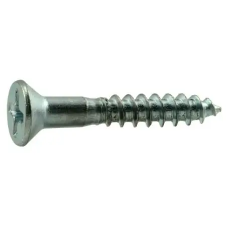 7 X 1 Zinc Plated Steel Phillips Flat Head Wood Screws Wsfs-158 (100 Pcs)