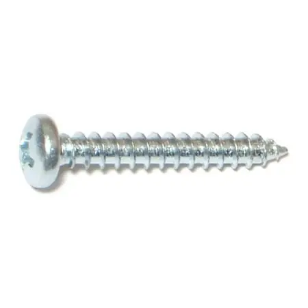 12 X 1-1/2 Zinc Plated Steel Phillips Pan Head Sheet Metal Screws - Smsps-505
