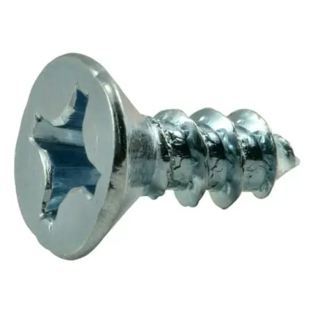 10 X 1/2 Zinc Plated Steel Phillips Flat Head Wood Screws - 100 Count