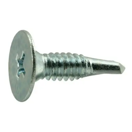 10 X 3/4 Zinc Plated Steel Phillips Wafer Self-drilling Screws - 100 Count
