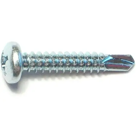 12 X 1-1/4 Inch Zinc Phillips Pan Self-drilling Screws - 100 Count Box