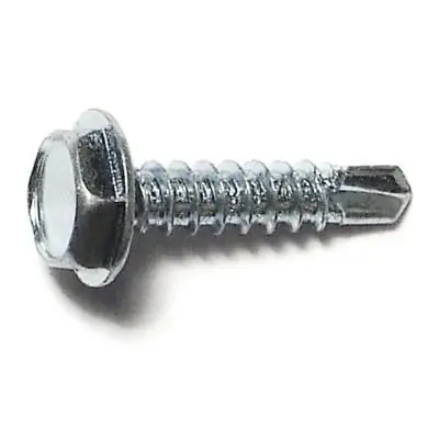 6-20 X 5/8 Zinc Plated Steel Hex Washer Head Self-drilling Screws - 100 Count