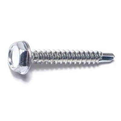 6-20 X 1 Zinc Plated Steel Hex Washer Self-drilling Screws - Durable Fasteners