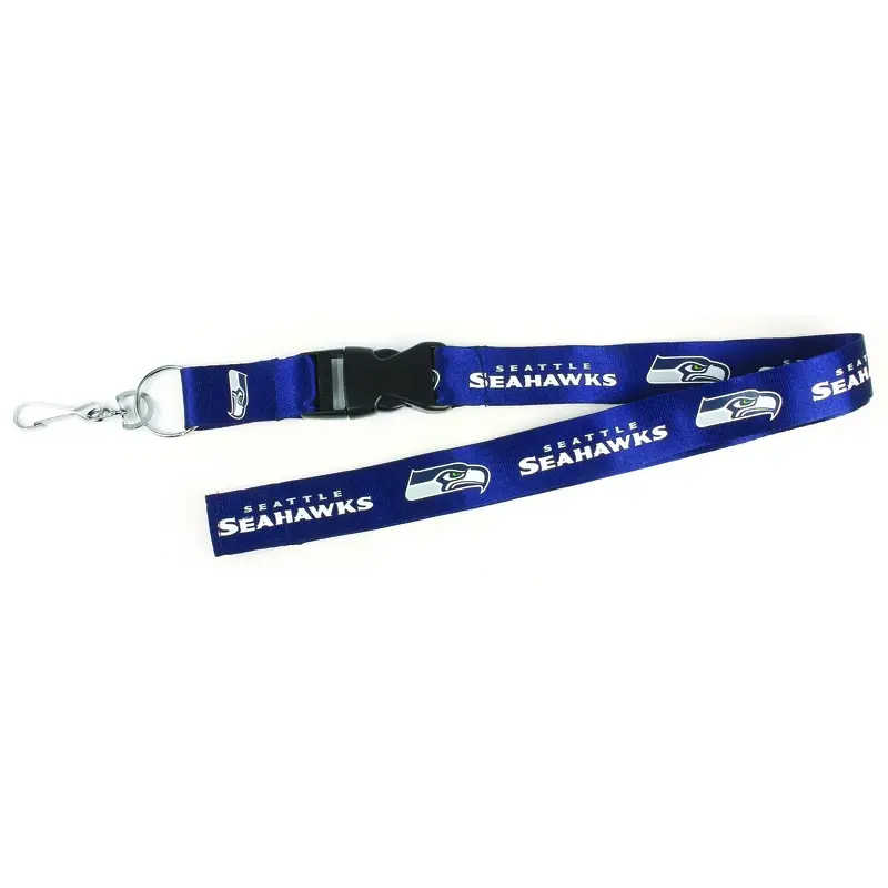 Hy-ko Nfl 1 In. Diameter Nylon/steel Green/navy Blue/silver Snap Hook Lanyard