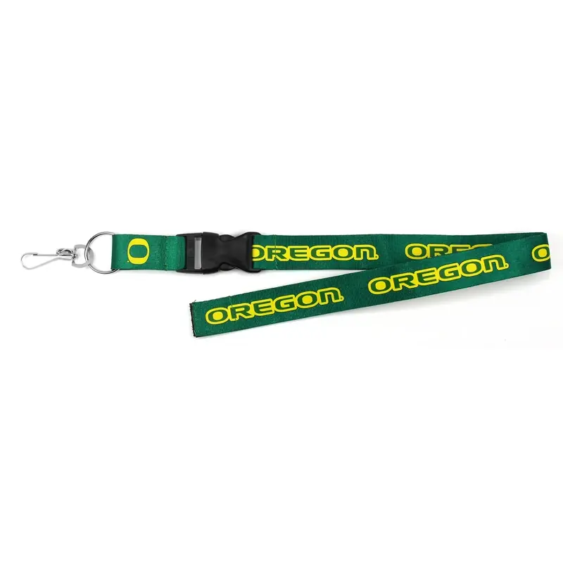 Hy-ko Ncaa 1 Inch Diameter Nylon/steel Green/yellow Snap Hook Lanyard Model Lan-393