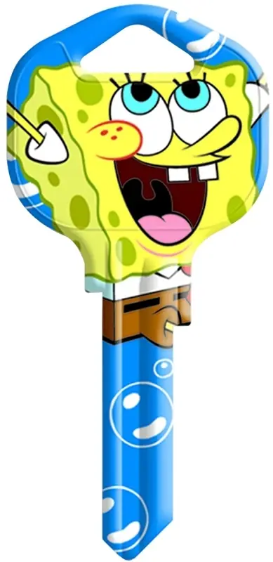 Hy-ko Spongebob/patrick Double-sided Key Blank Kw1-sb2 For Kwikset And Titan Locks