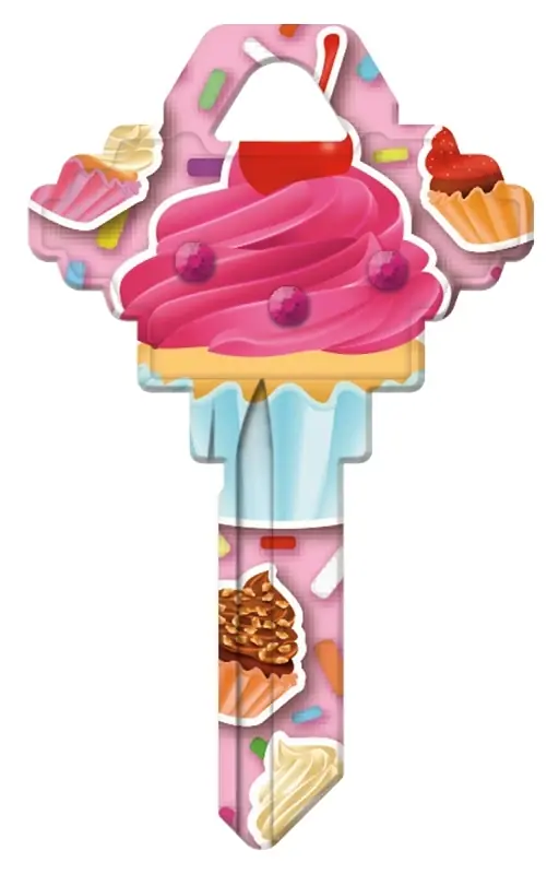 Hy-ko Cupcake Key Blank For Schlage Locks - Single Sided Decorative Design