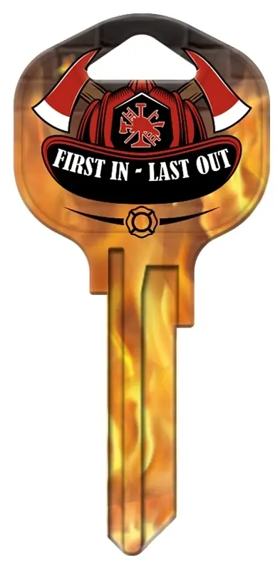 Hy-ko Fireman House Key Blank Kw1-frmn For Kwikset Locks - Brass & Nickel-plated