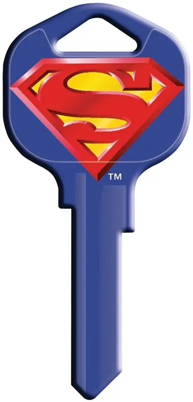 Kw1-sm2 Superman Brass House/entry Key Blank For Kwikset Locks