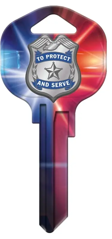 Hy-ko Police Badge House Key Blank For Kwikset Locks - Durable Nickel-plated Brass