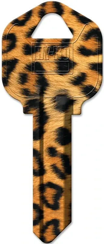Hy-ko Leopard Print Kw1 Key Blank For Kwikset Locks - Stylish And Functional