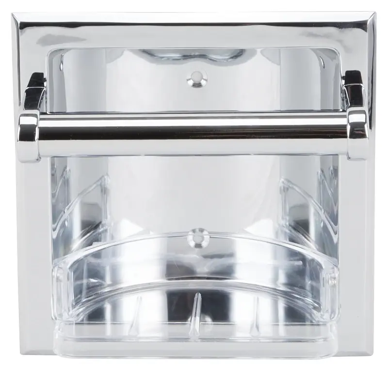 Csc3l06 Recessed Soap Dish With Grab Bar In Chrome Finish