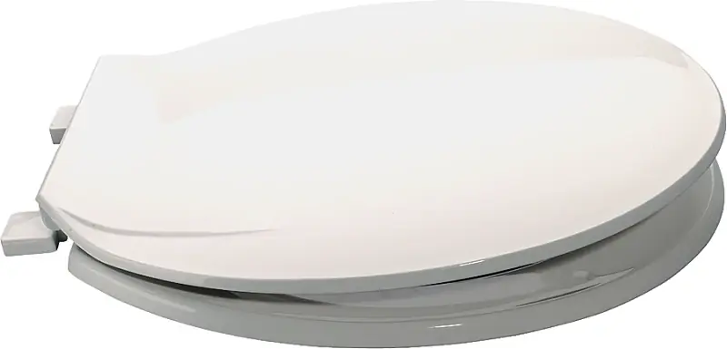Cs04-w3l Round Plastic Toilet Seat - White With Hinges And Bolts