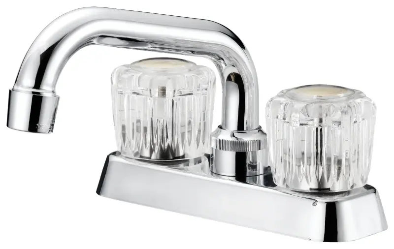 4 Inch Two Handle Laundry Faucet With Chrome Finish And Acrylic Handles