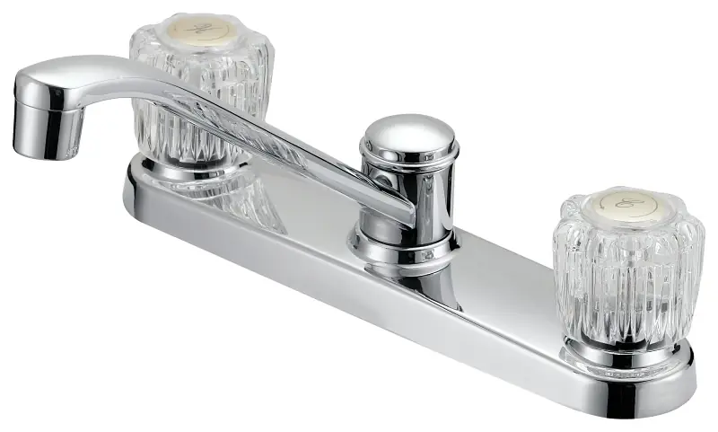 Kitchen Faucet 2-handle Chrome With Acrylic Handles, Model Gu-f8020002cp-lf