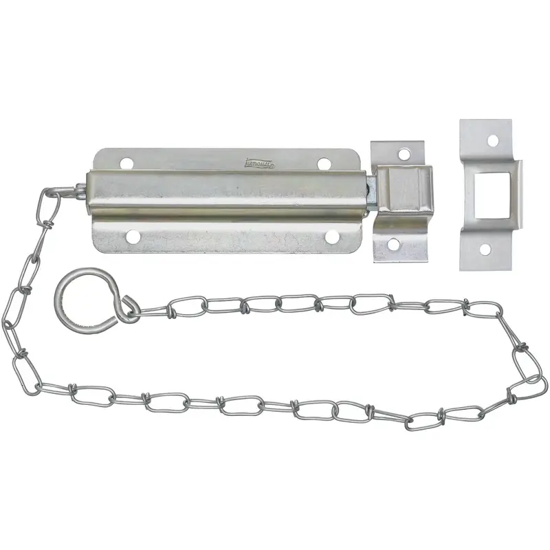 Door Chain Bolt, Zinc, 6 In.
